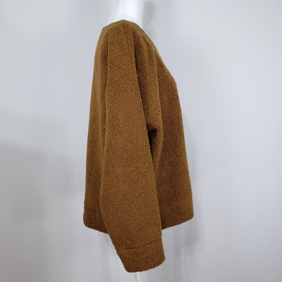 NEW-J Crew Teddy Cropped Sherpa Pullover Sweater - Picture 4 of 7